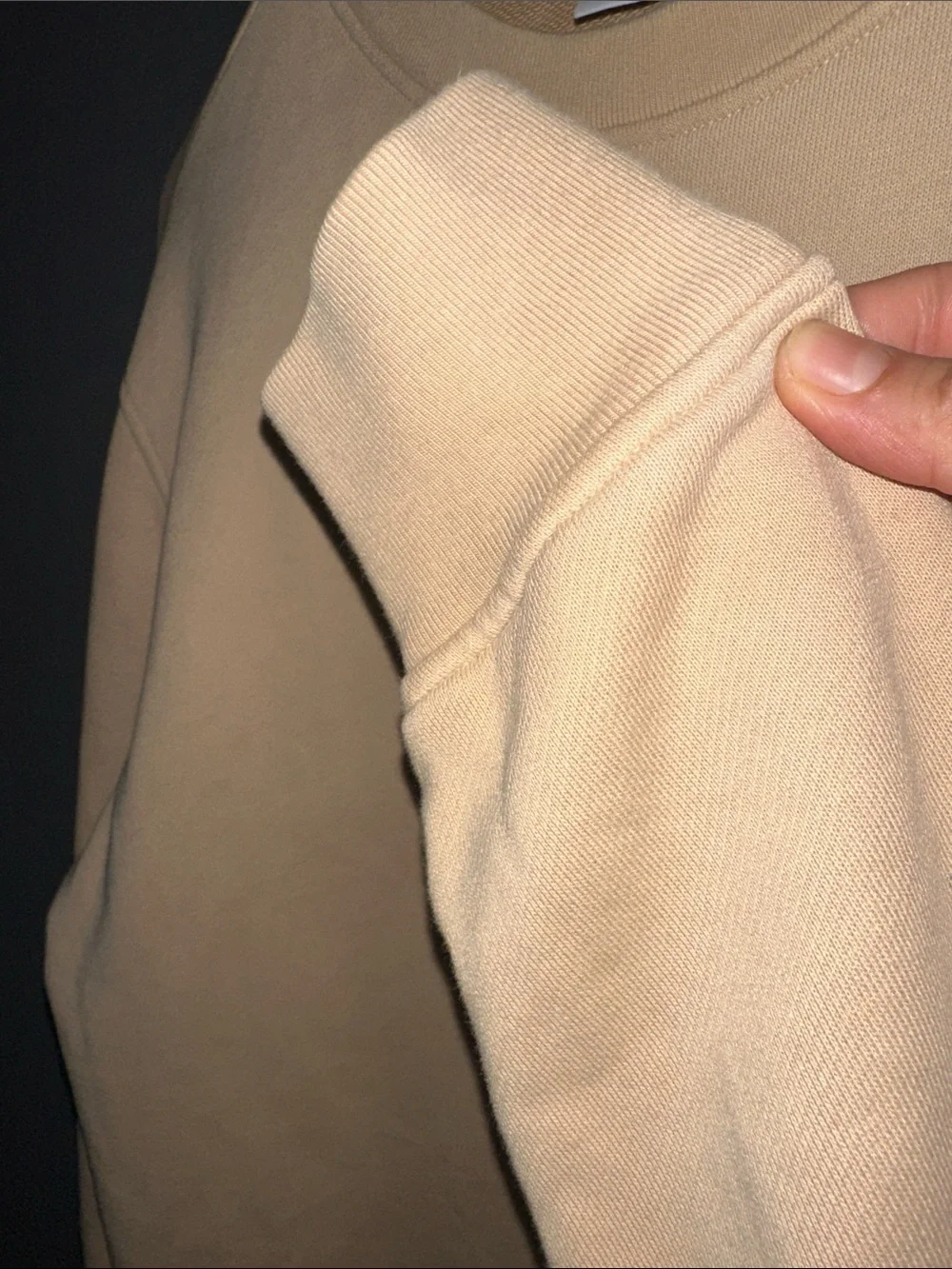 adidas Beige Crewneck Sweatshirt with Green Logo